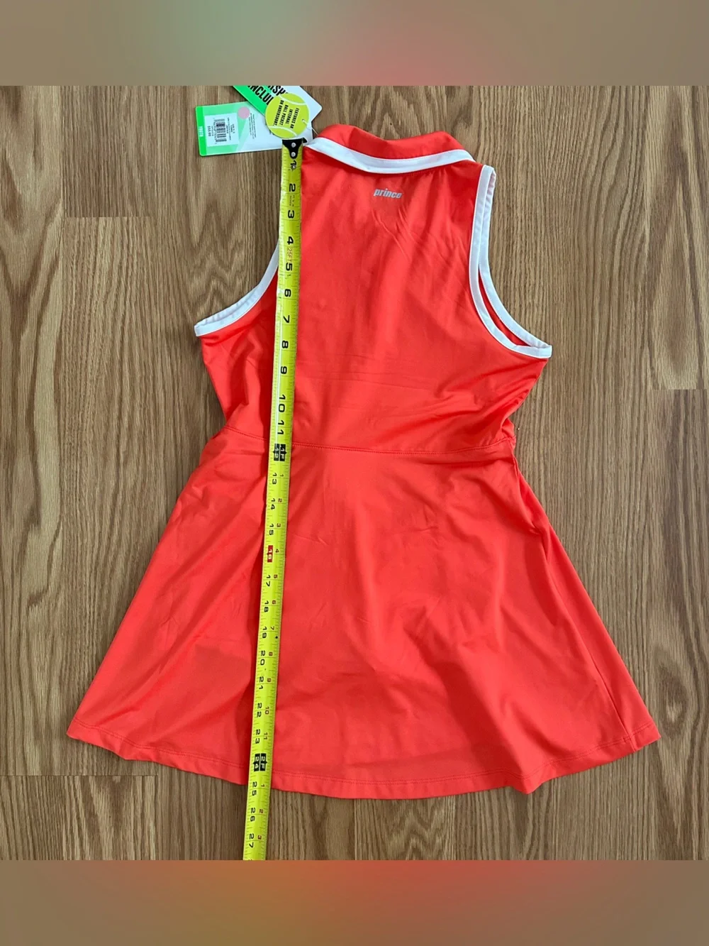 Prince Coral Athletic Polo Dress with White Trim Youth Small